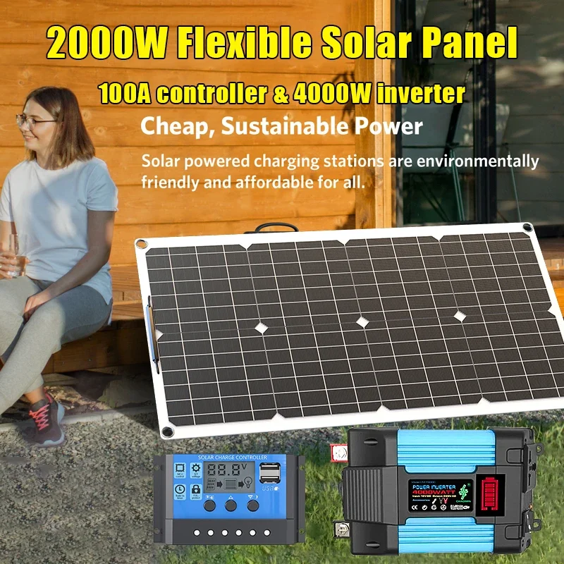 4000W Solar Panel Kit 12V To 1 - đánh giá và giá Solar Emergency Charger